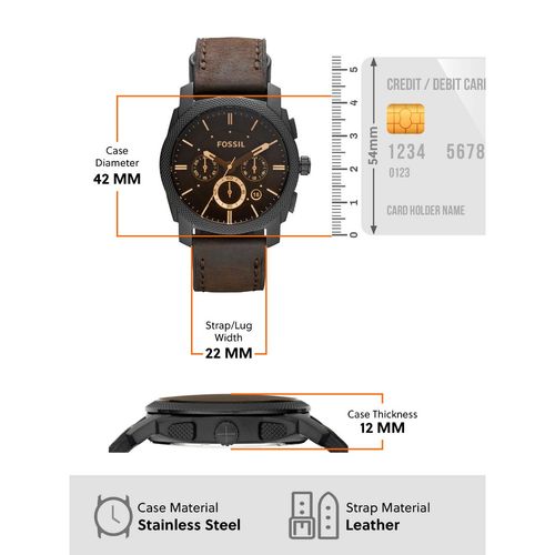 Fossil Machine Dark Brown Watch FS4656 For Men