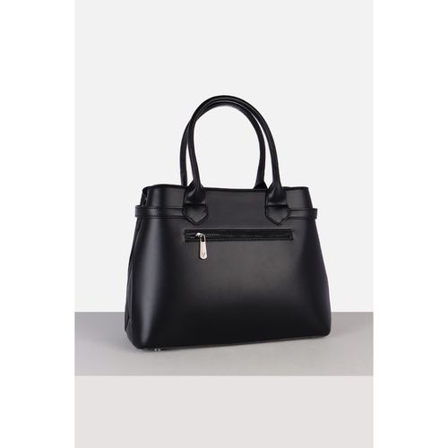 Buy Van Heusen Women Black Self Design Casual Handbag Online