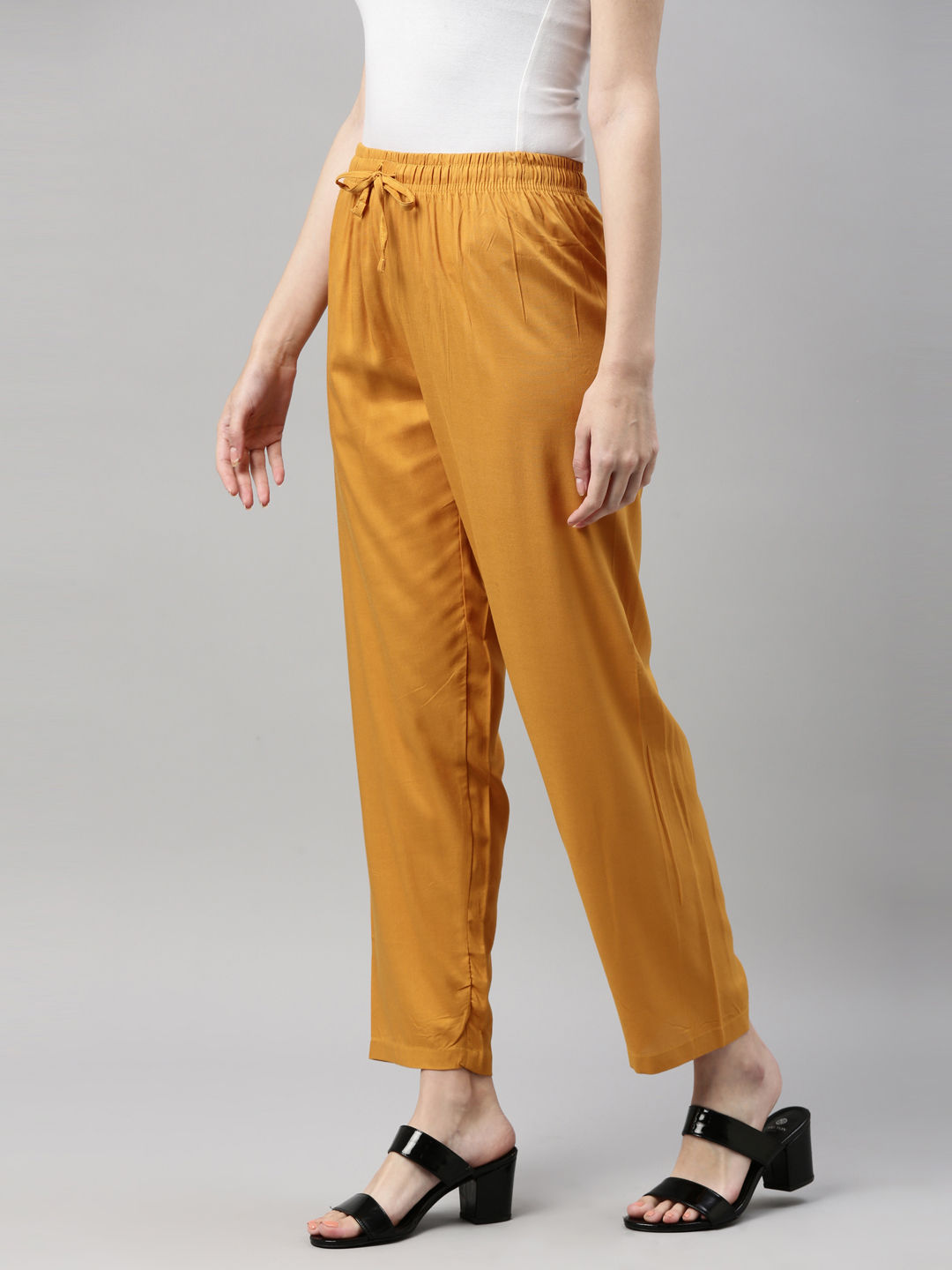 Buy Mustard Yellow Trousers online in India