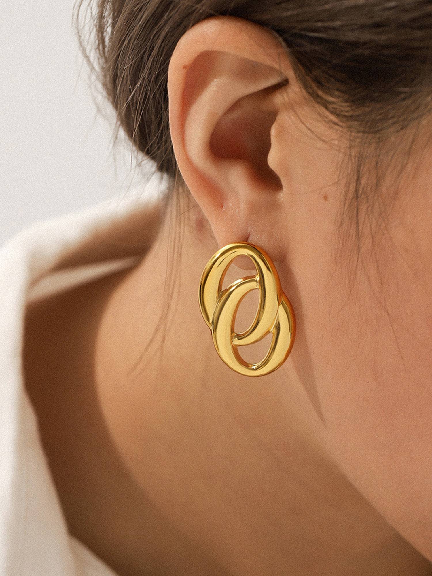 Designs & You Gold-Plated Anti Tarnish Stainless Steel Contemporary Drop Earrings