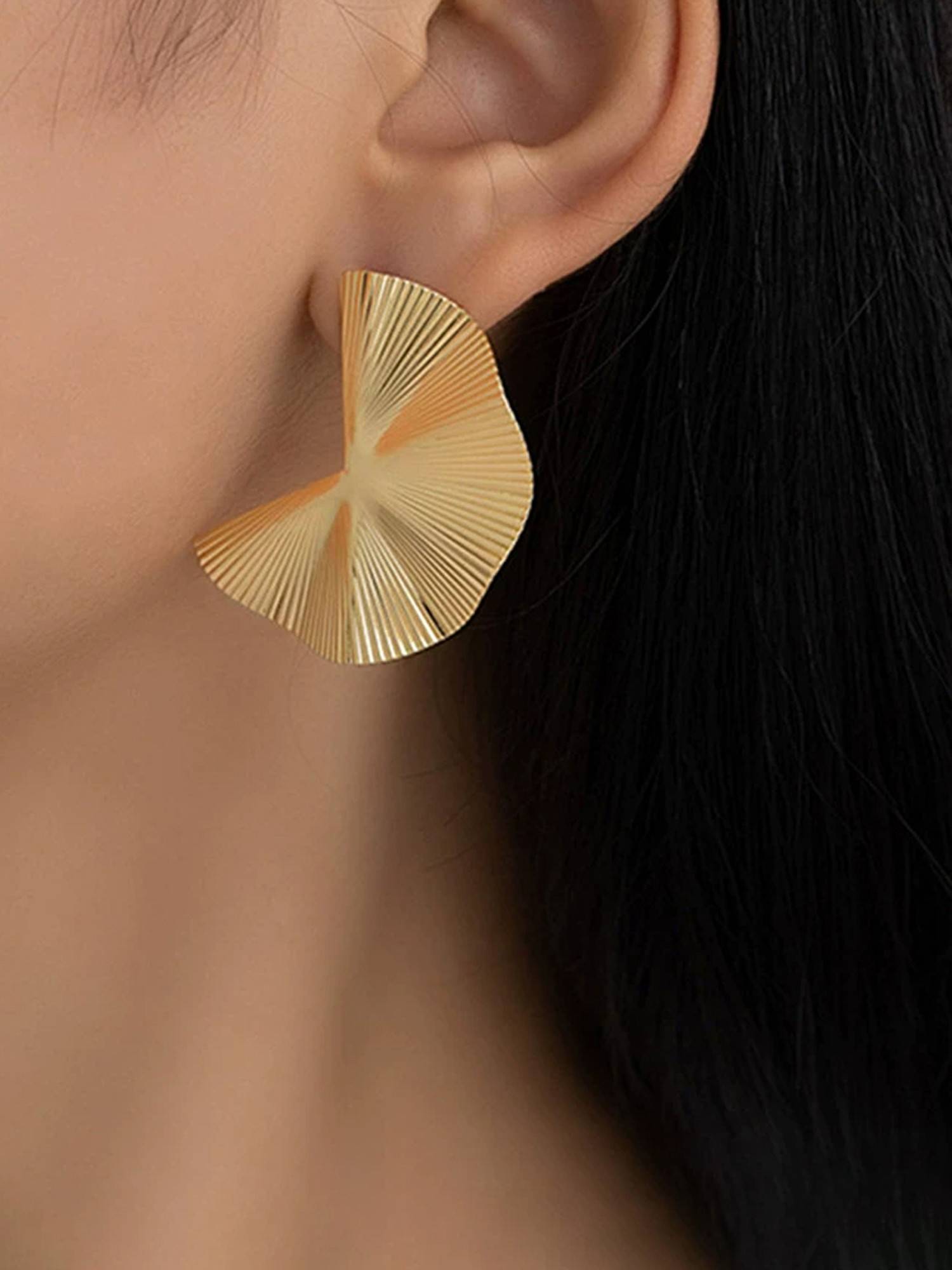 Designs & You Gold-Plated Anti Tarnish Stainless Steel Contemporary Drop Earrings
