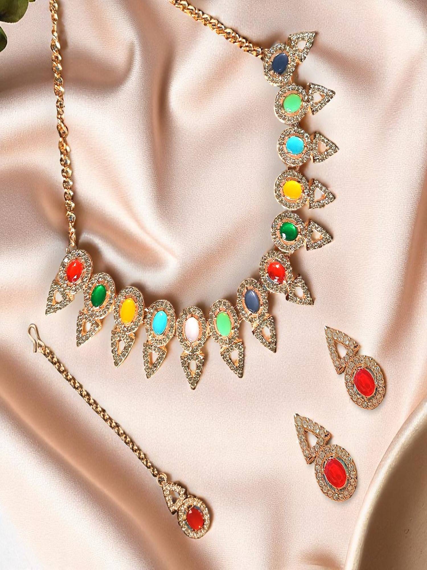Accessher Gold Tone Ad Jewellery Set