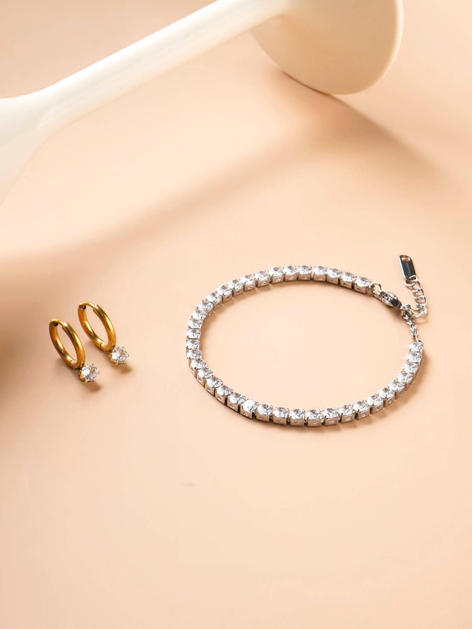 Palmonas Athena Solitaire Hoop Earrings and Diamond Affair Jewellery Set