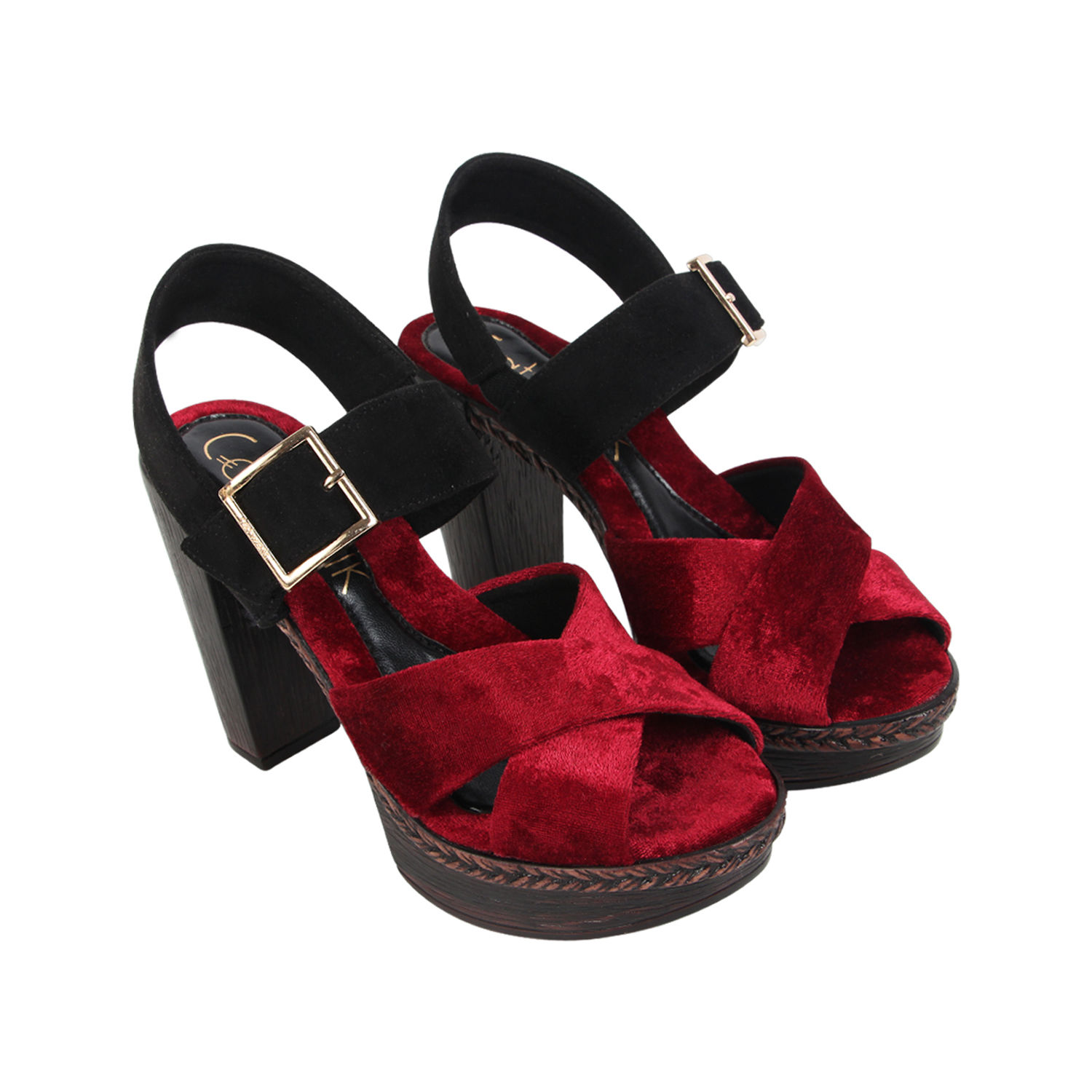 Velvet sandals Gucci Black size 5 UK in Velvet - 36959277