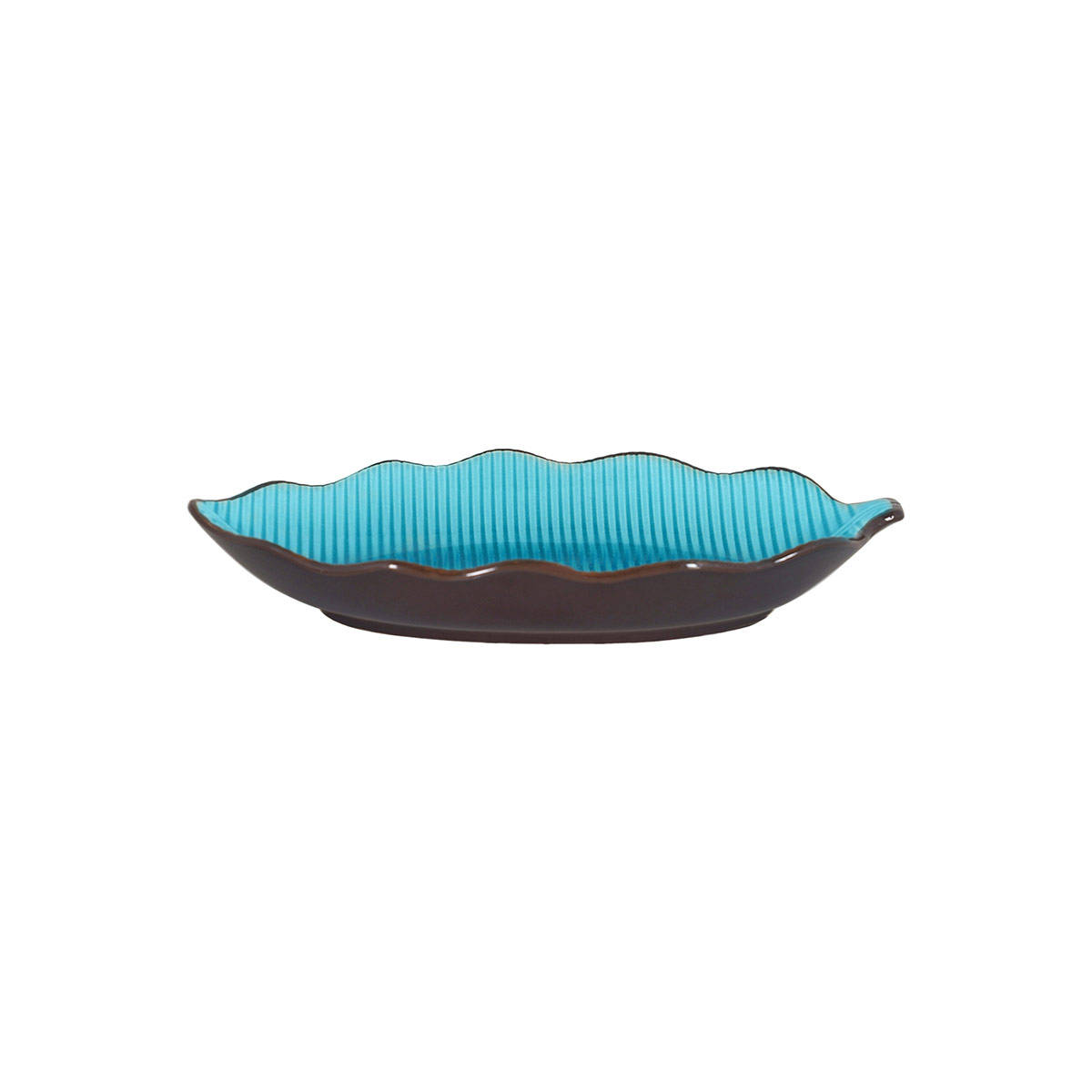 Pure Home + Living Pear Blue Leaf Platter