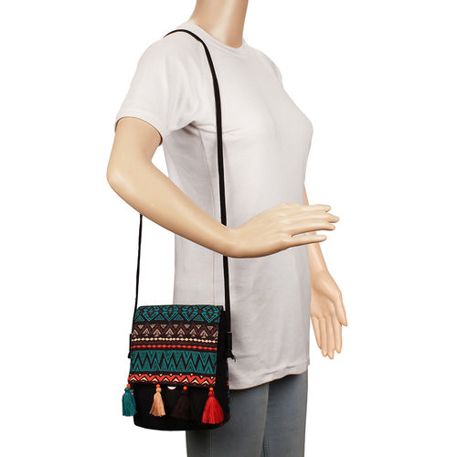 Buy Anekaant Black, Green Multi Geomat Digital Printed Cotton - Main Image