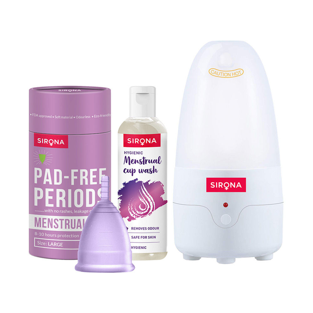 Sirona Menstrual Cup Life Combo with Medium Menstrual Cup Sterilizer