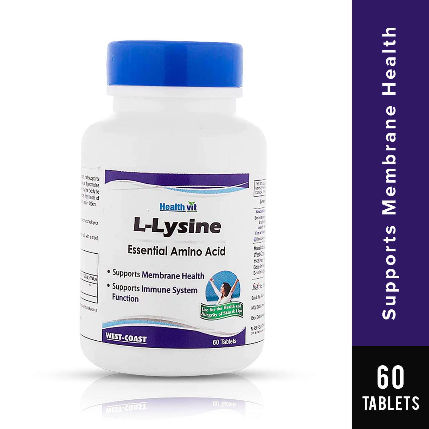 Healthvit L-Lysine 500mg (60 Tablets)