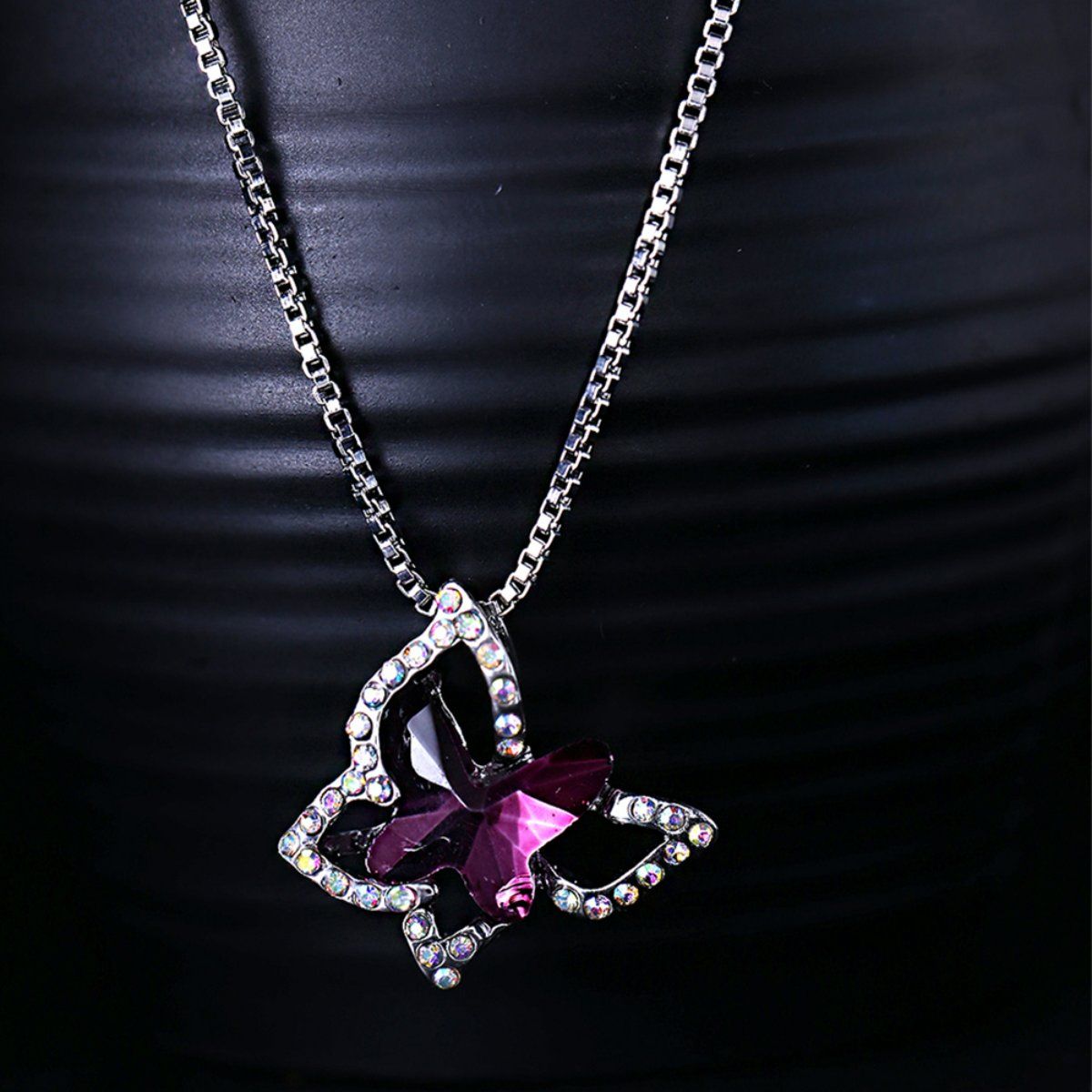 925 Sterling Silver butterfly pendant necklace with Swarovski Crystals –  giftforyou.store