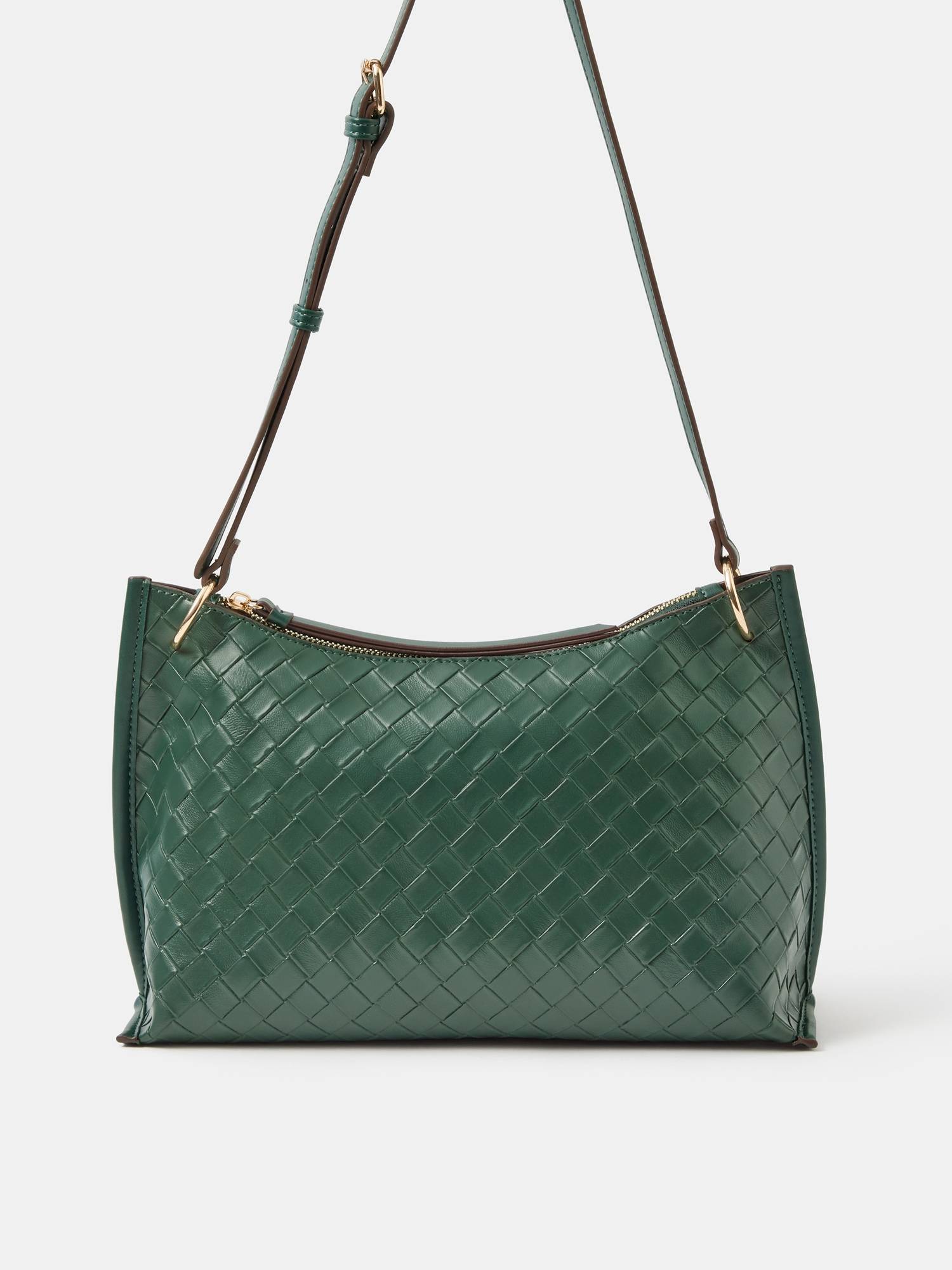 Buy Accessorize London Women's Green Woven Sling Bag Online