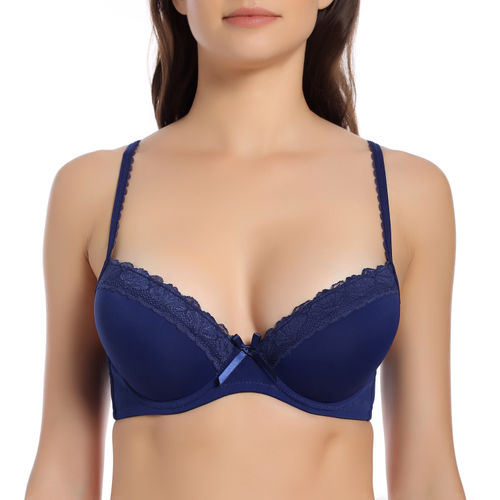 Buy Zivame Padded Demi Coverage Wired Bra - Blue Online