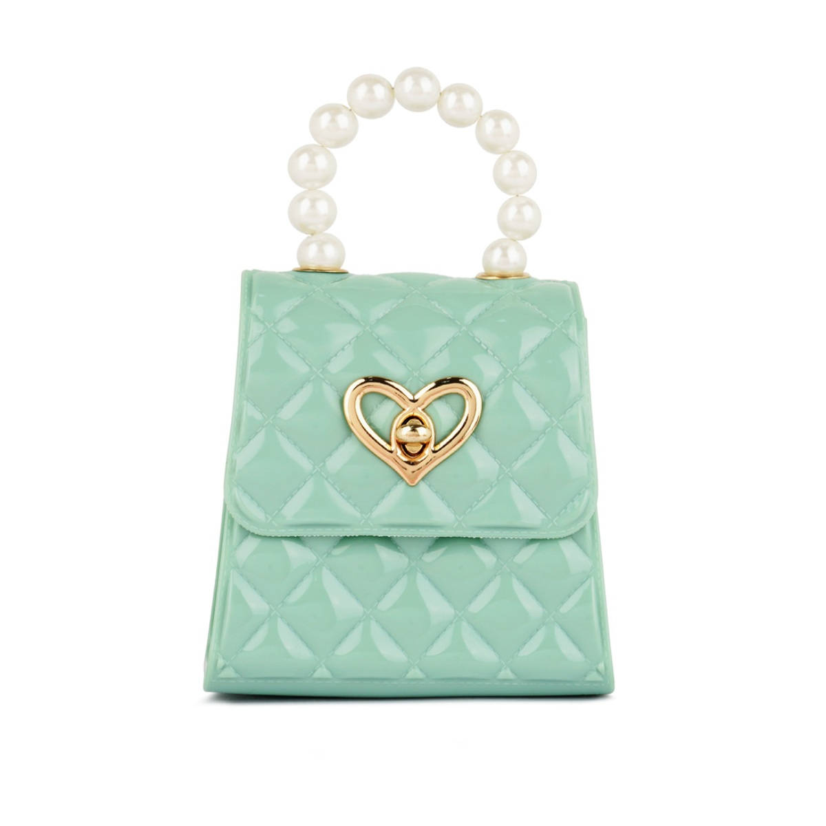 London Rag Jelly Quilted Pearl Sling Bag in Mint