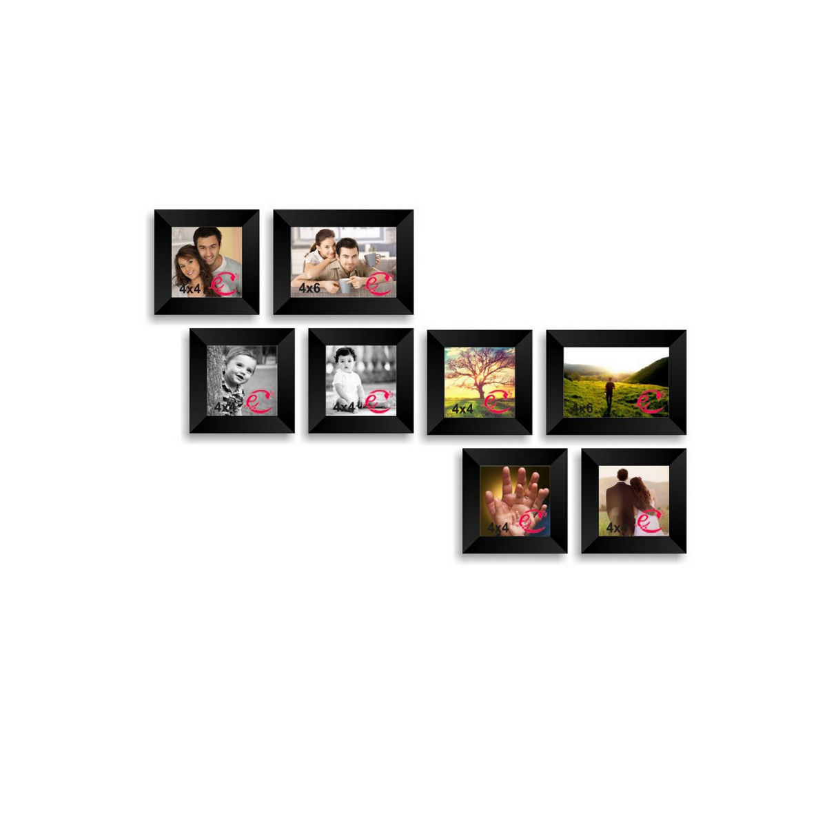 eCraftIndia Memory Wall Collage Photo Frame Set of 8 Photo Frames