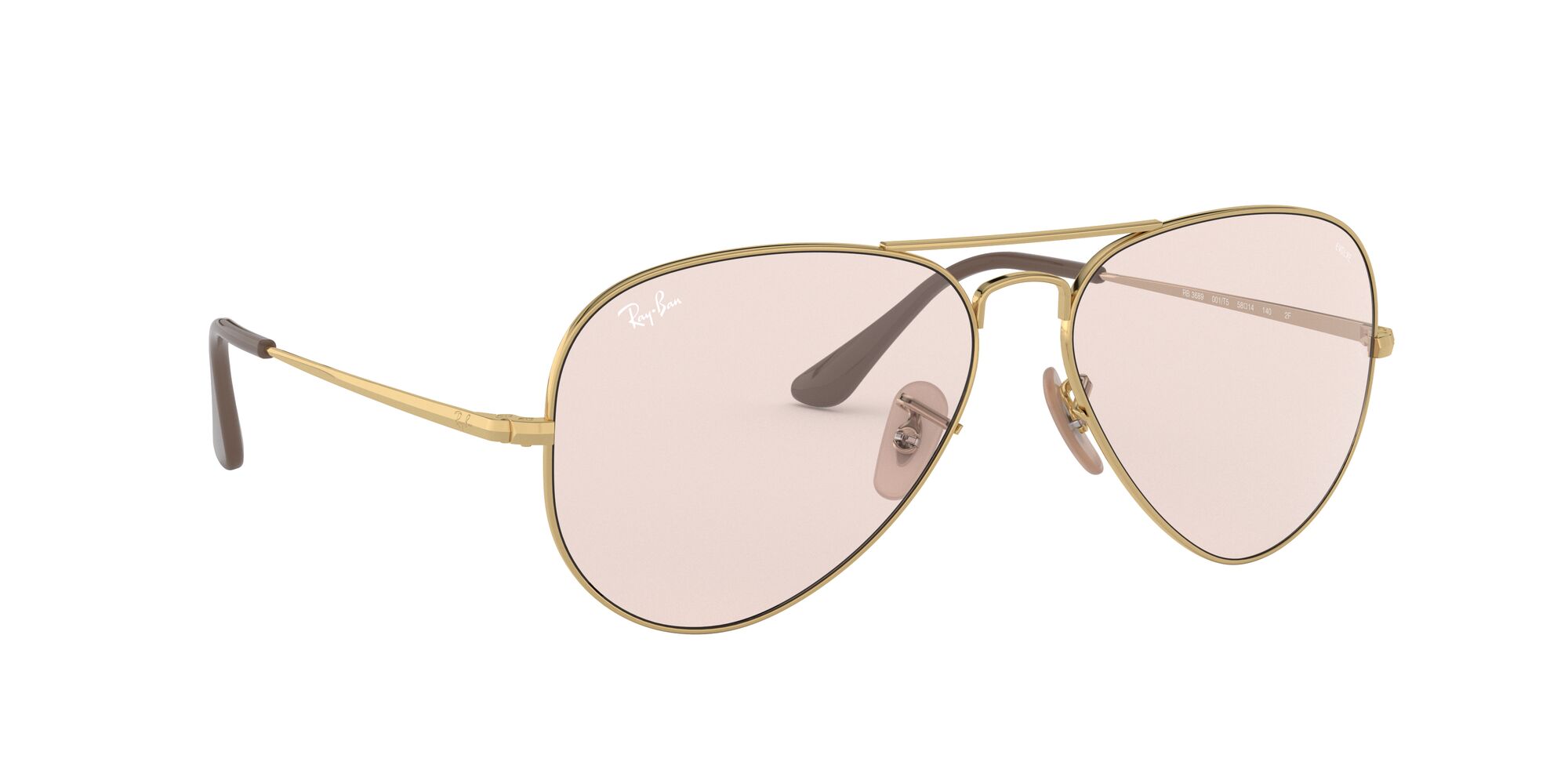 Buy Ray-Ban 0RB3689 Pink Evolve Icons Aviator (58 mm) Online
