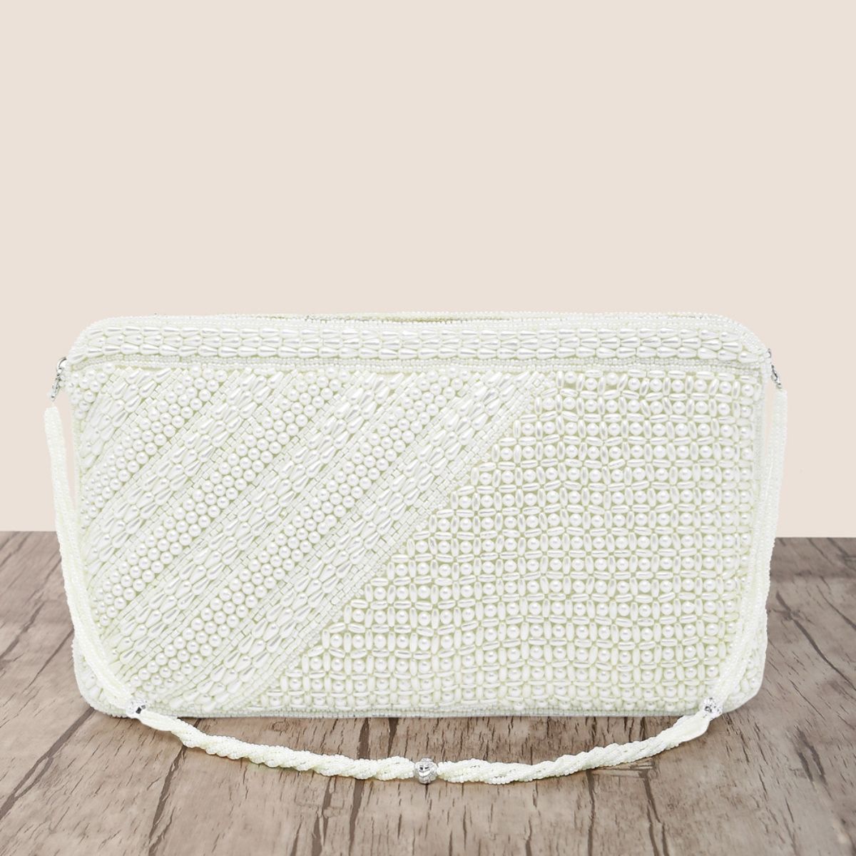 SharPlus White Beaded Pearl Bucket Handbag for Women, Small Tube Clutch  Purse Evening Bag for Bridal, Wedding, Party (PureWhite): Handbags:  Amazon.com