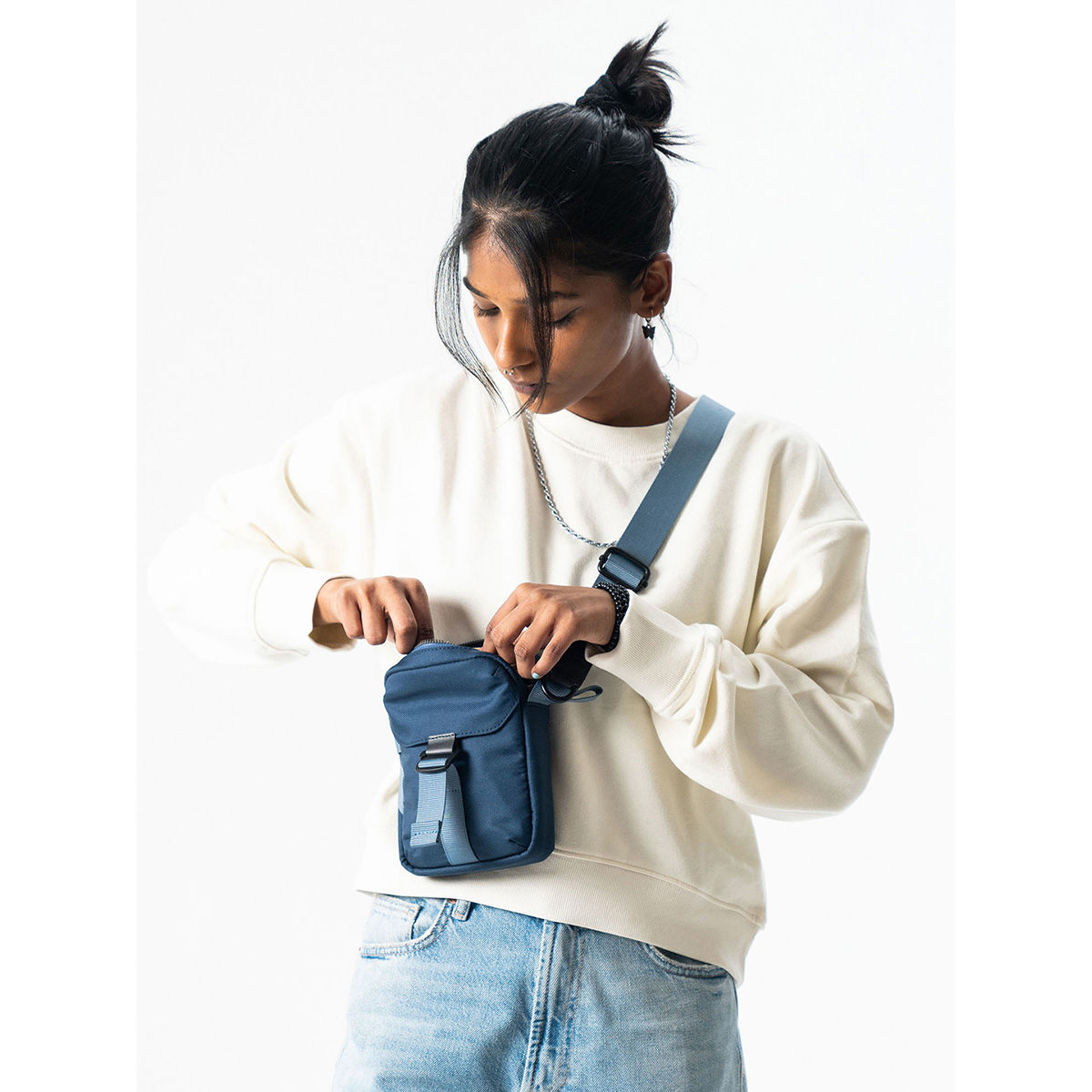 DailyObjects 100 Recyled PET Deep Sea Cobble Sling Crossbody Bag Buy