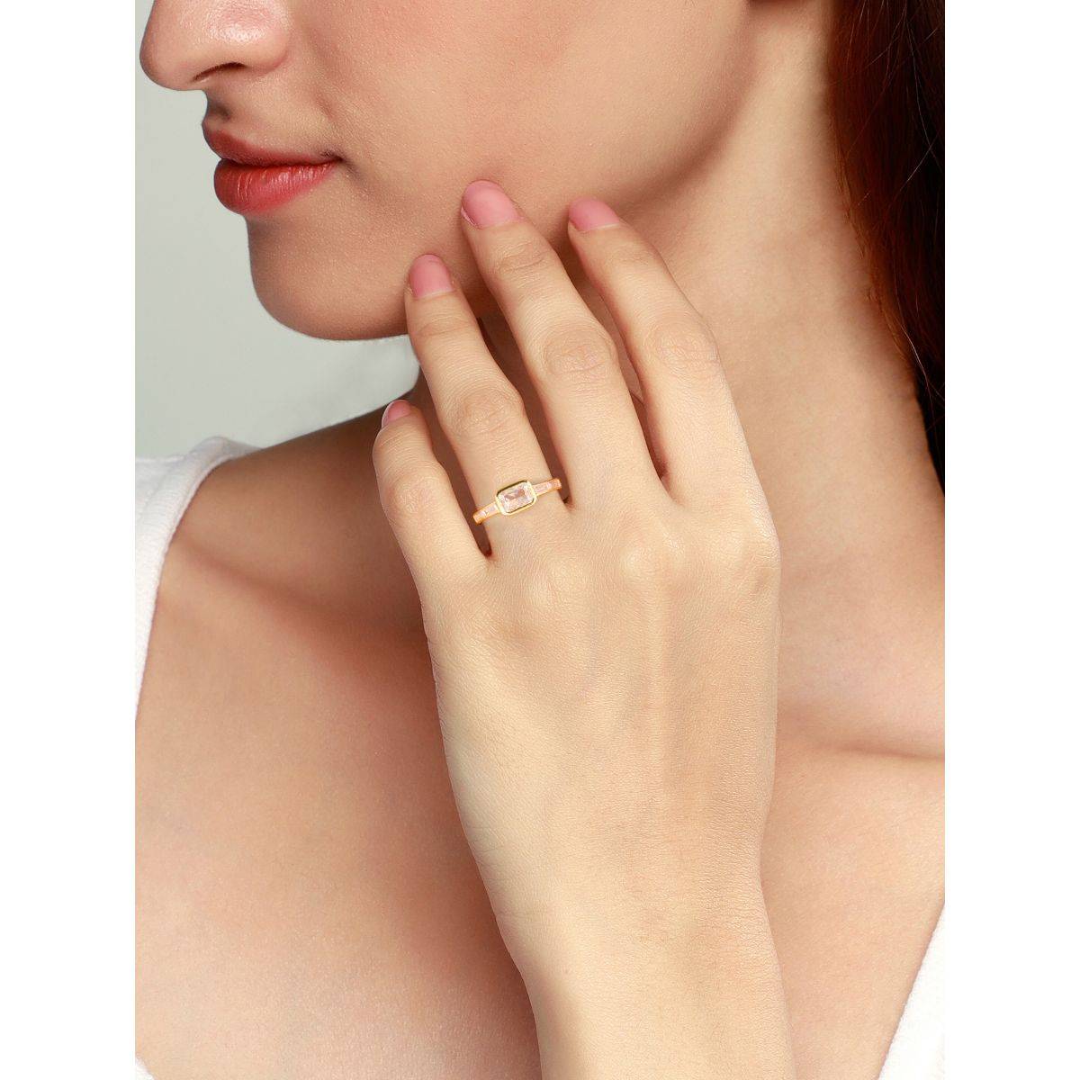 GIVA Sterling Silver Golden Circle of Life Ring for Girls and Womens
