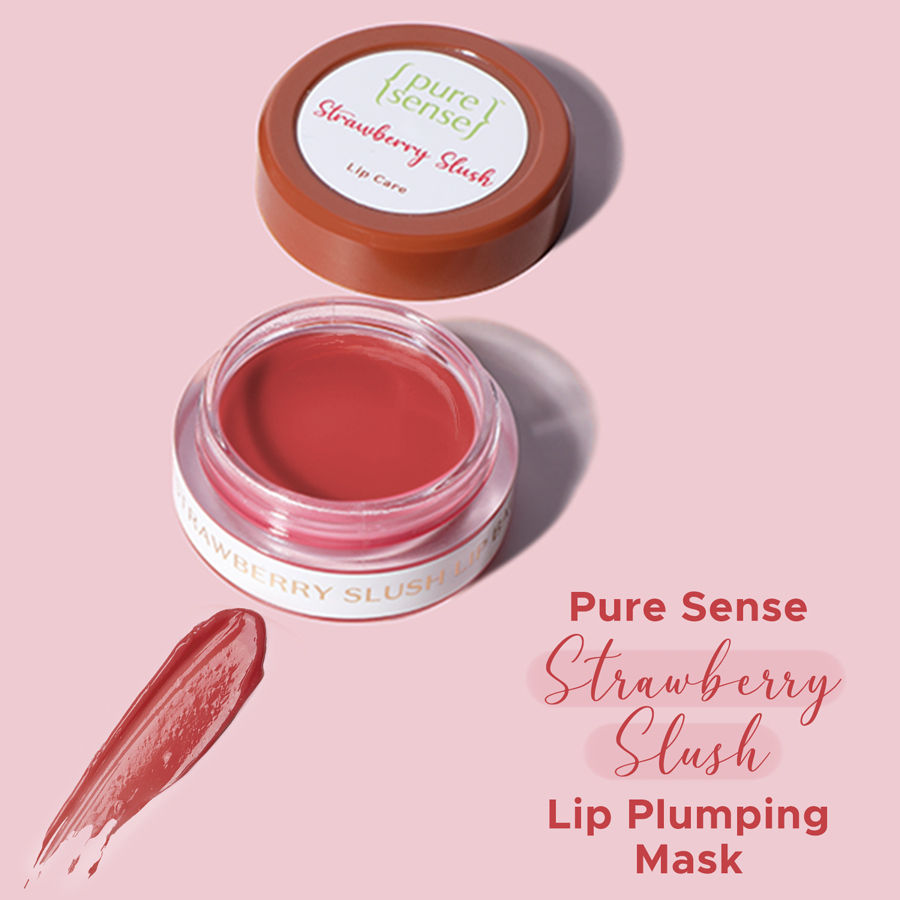 PureSense Strawberry Slush Lip Plumping Mask for Dry Lips Makers of