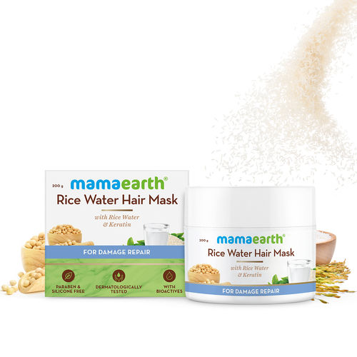 Mamaearth Rice Water Hair Mask With Rice Water & Keratin For Smoothening  Hair & Damage Repair: Buy Mamaearth Rice Water Hair Mask With Rice Water &  Keratin For Smoothening Hair & Damage