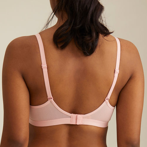 Buy Nykd by Nykaa Breathe Cotton Padded Wireless T-Shirt Bra 3/4th Coverage  - Pink NYB002 Online