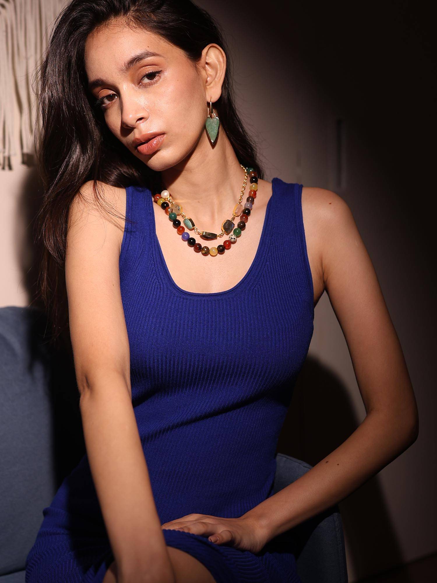 KKATHA ACCESSORIES Multi-Color Brass Contemporary Necklace