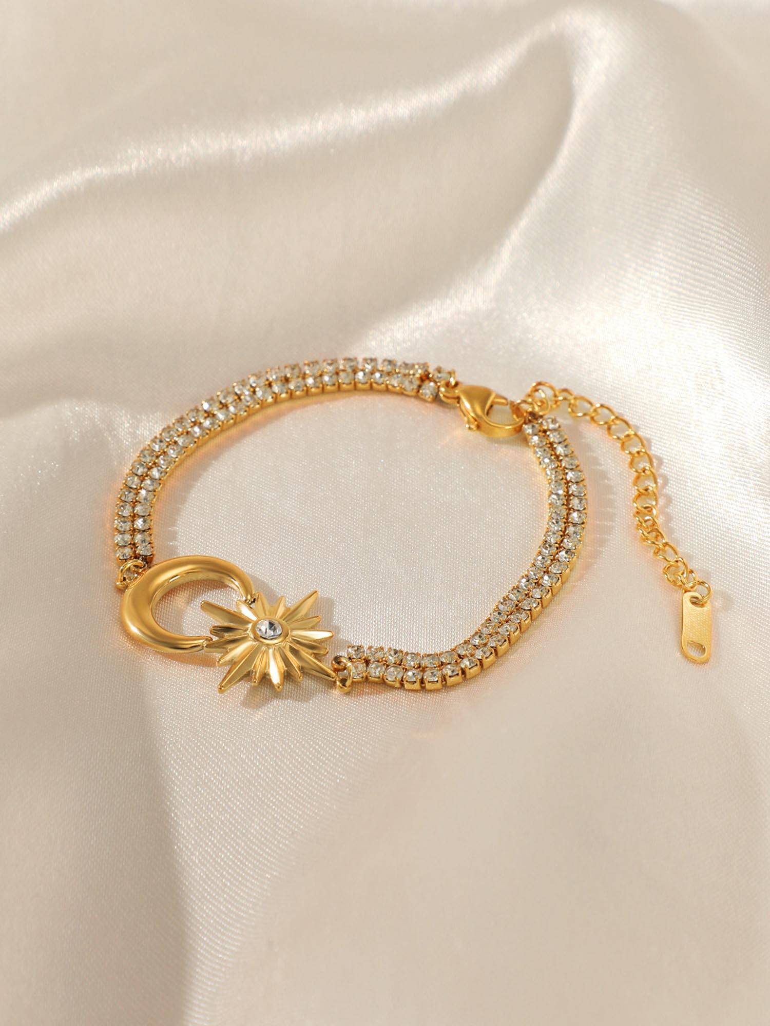 KKATHA ACCESSORIES White Brass Stones Bracelet