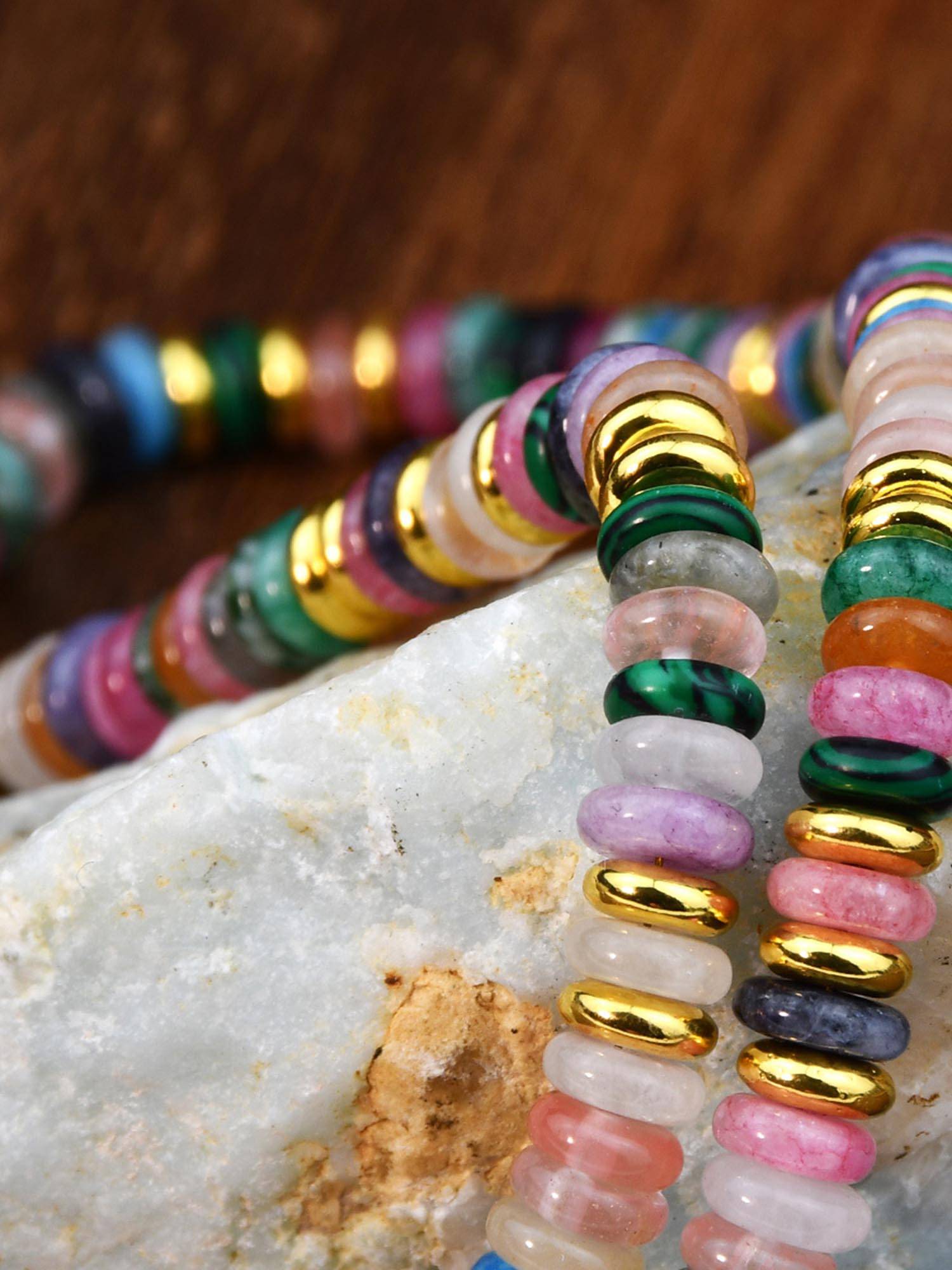 KKATHA ACCESSORIES Multi-Color Brass Contemporary Necklace