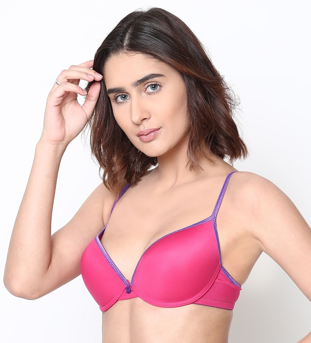 Buy Susie By Shyaway Candy Pink Violet Push Up Bra With Plunging