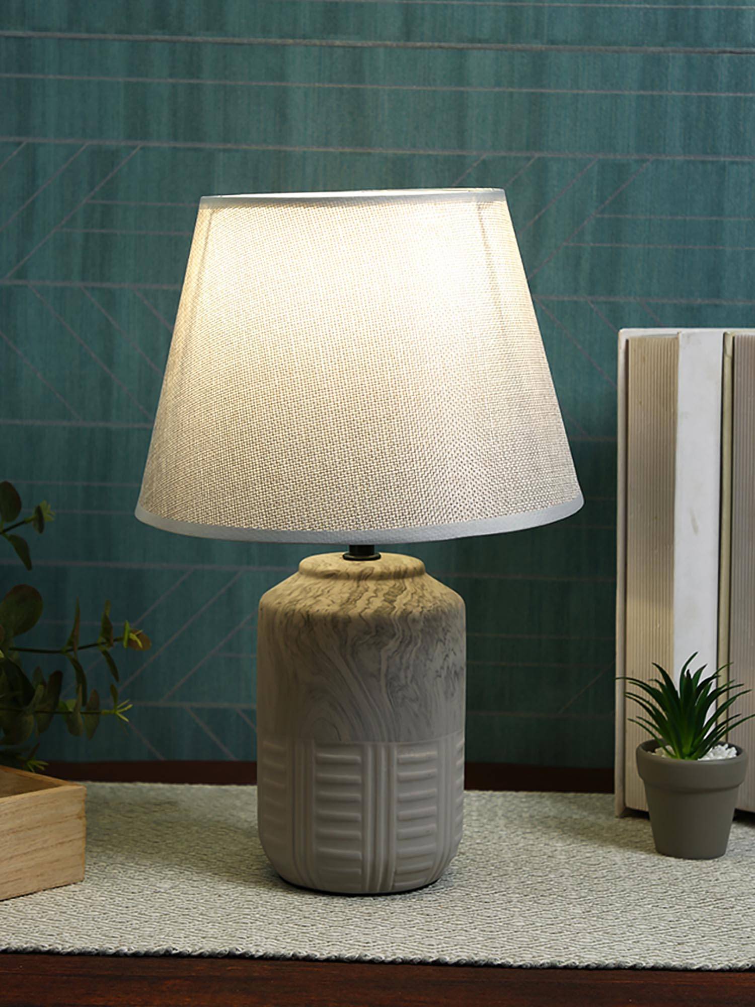 Tayhaa Grey Ceramic Table Lamp