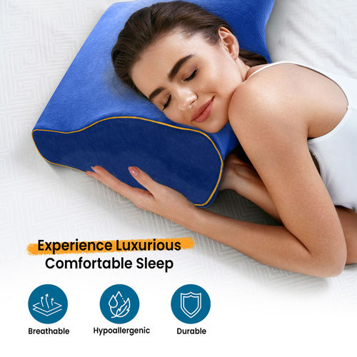 Buy SLEEPSIA Gel Memory Foam Contour Cervical Pillow Neck Pain