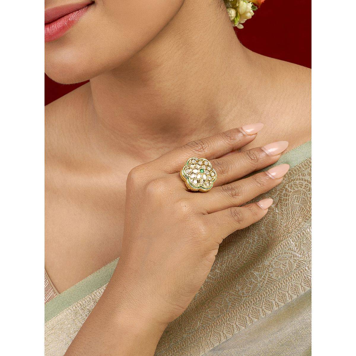 Teejh Trinika Green Ring