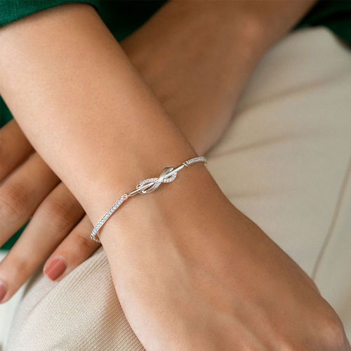 Buy Shaya by CaratLane Infinite Friendship Bracelet in Rhodium