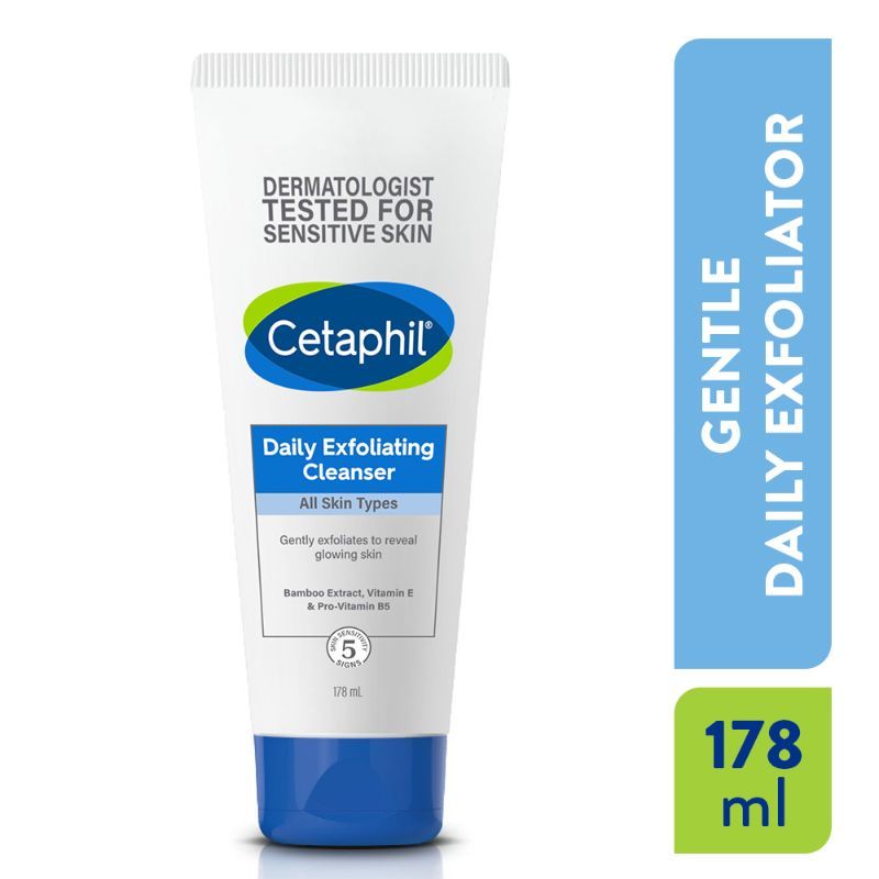 Cetaphil Daily Exfoliating Cleanser with Vit E and B5 |All Skin Types | Dermatologist Tested