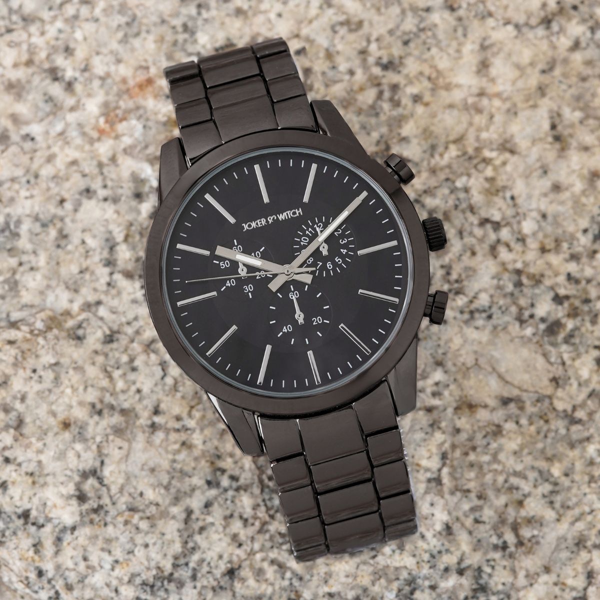 Buy Joker & Witch Kasdan All Black Metallic Strap Watch Online