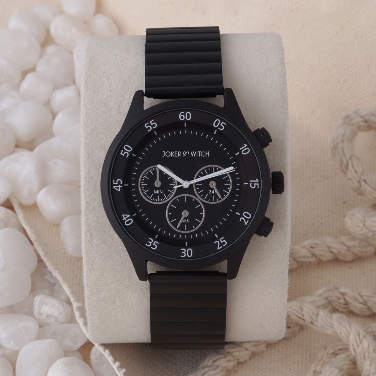 Buy Joker & Witch Ajax All Black Metallic Strap Watch Online