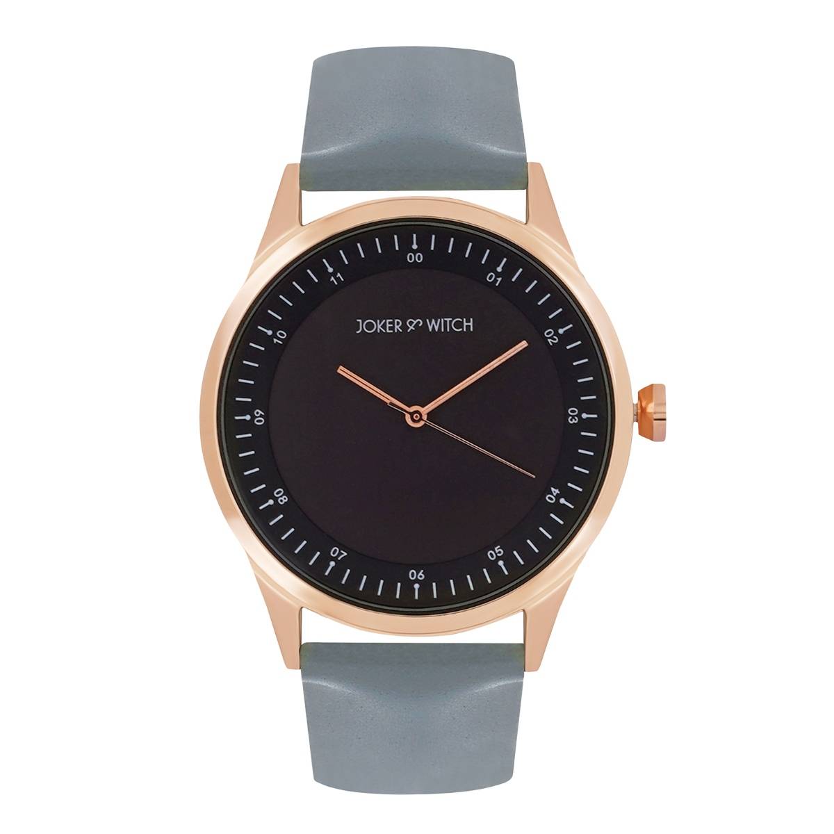 Joker & Witch Bosco Black Dial Grey Pu Strap Watch
