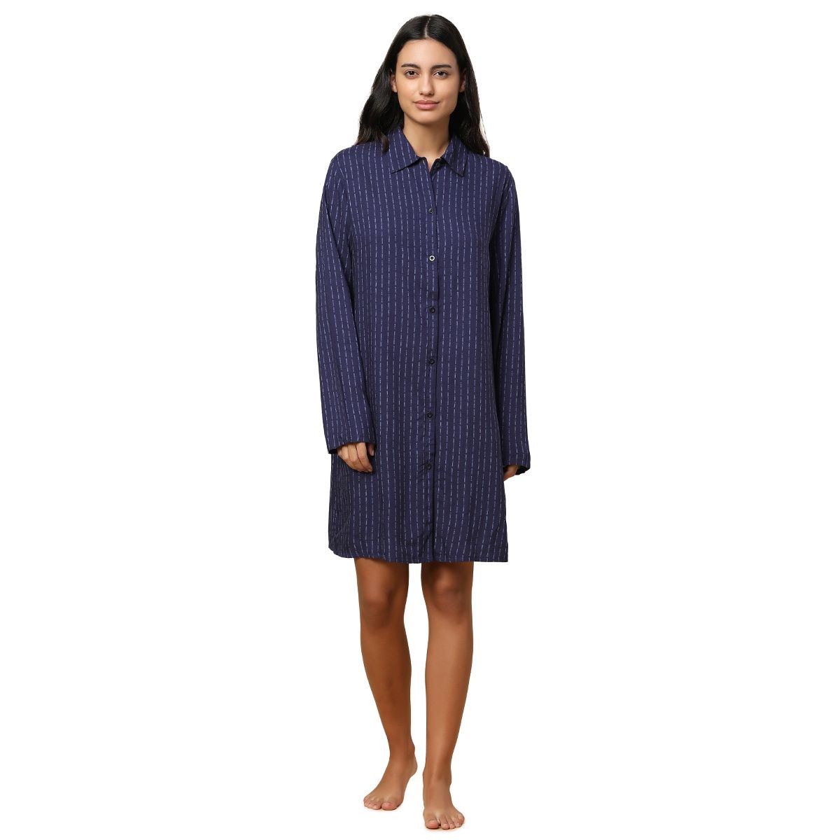 Triumph Boyfriend Fit Camicia Da Notte Donna - Maniche Lunghe, Morbida E Traspirante, Colore Blu