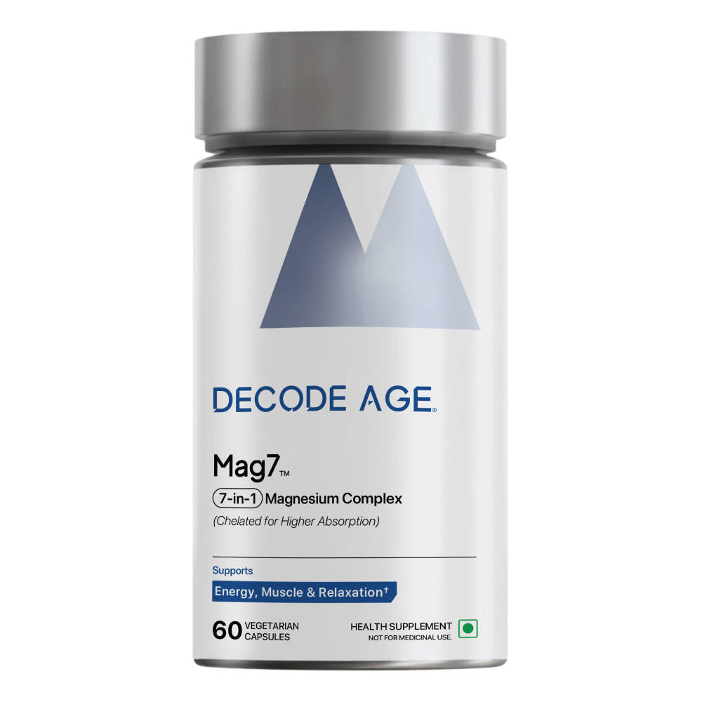 Decode Age Magnesium Supplement with 7 Forms(High Absorption) - For Muscle & Sleep Support Capsules