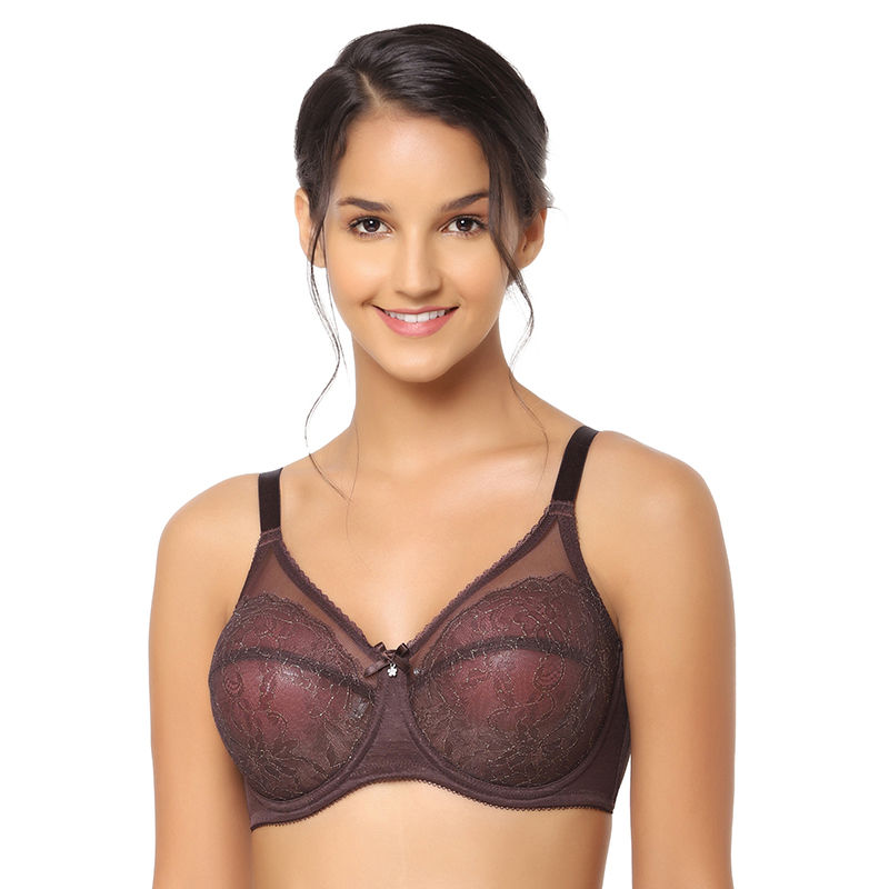 Buy Wacoal Retro Chic Non-Padded Wired Full Coverage Full Support Everyday  Comfort Bra - Brown (34DD) Online