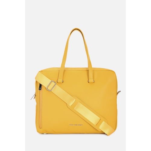Buy Van Heusen Women Yellow Solid Casual Laptop Bag Online