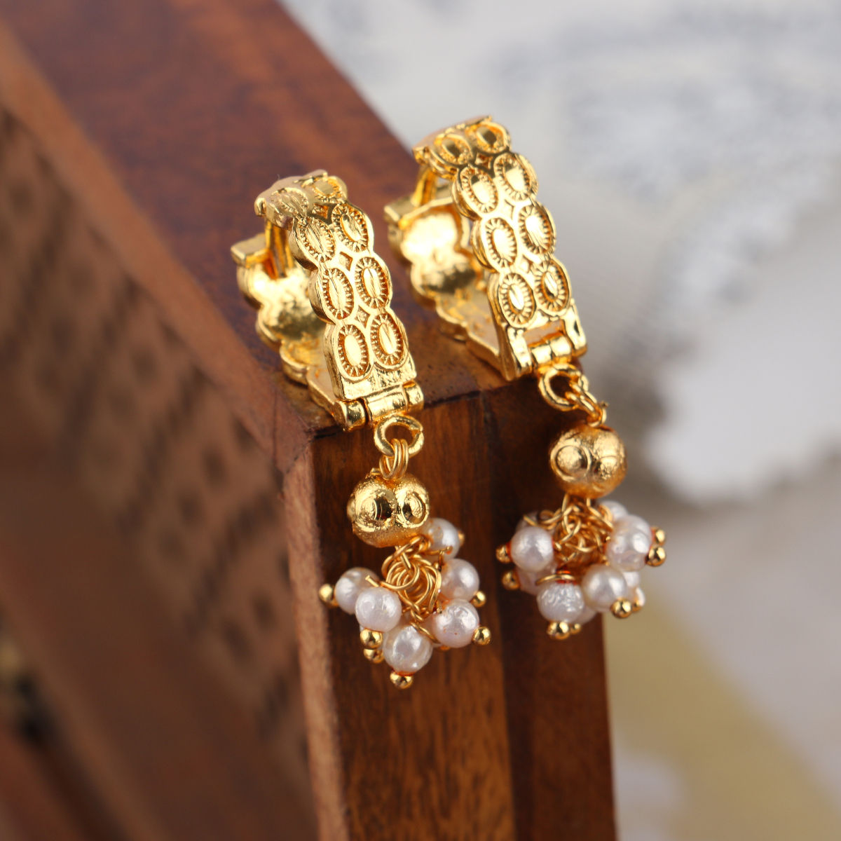 Buy Nakabh Ethnic Gold Plated Oxidised Alloy Jhumki Earrings for Women  Stylish Design 02 Aqua at Amazonin