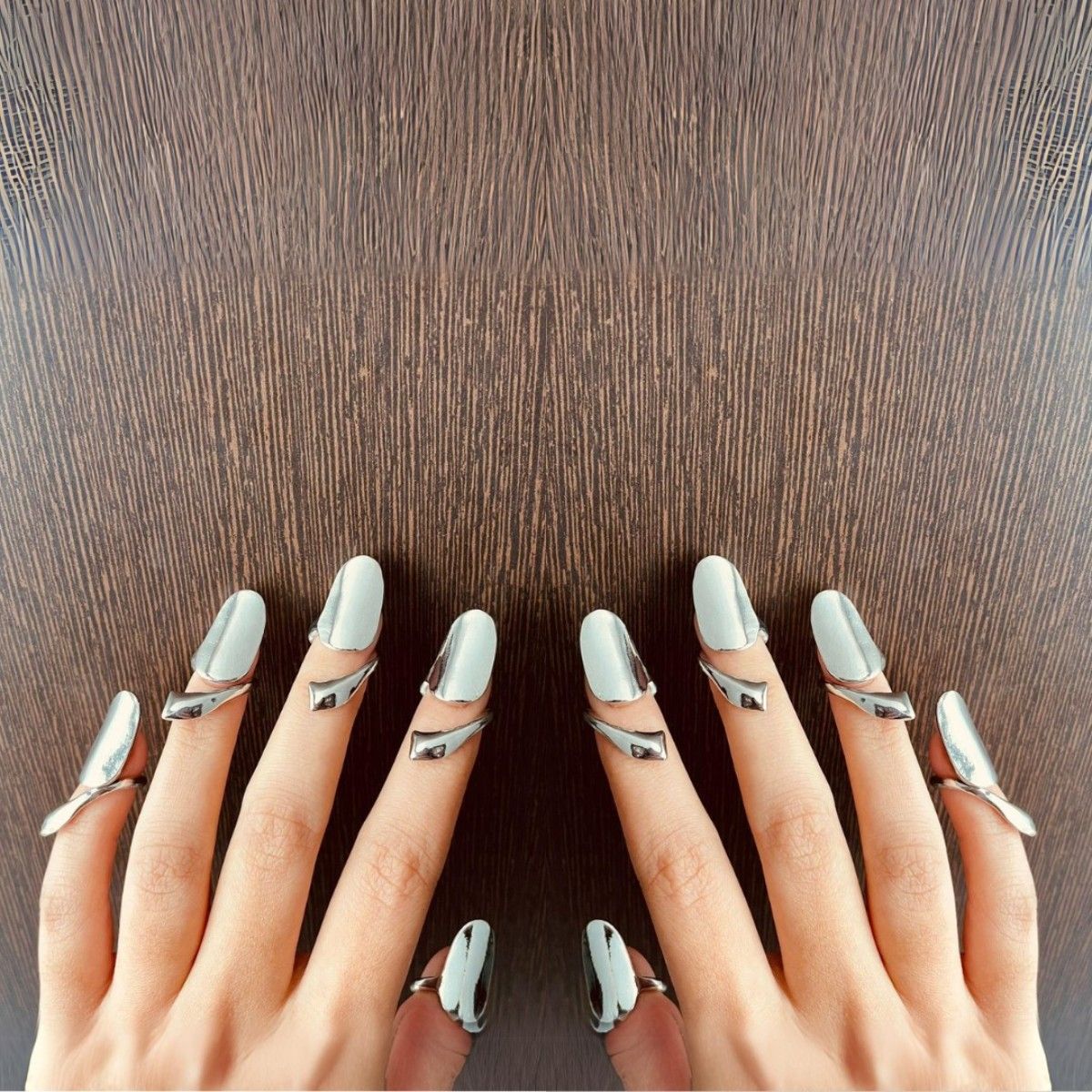 Buy ISHKAARA Set Of 10 Metal Nail Adjustable Silver Rings Online