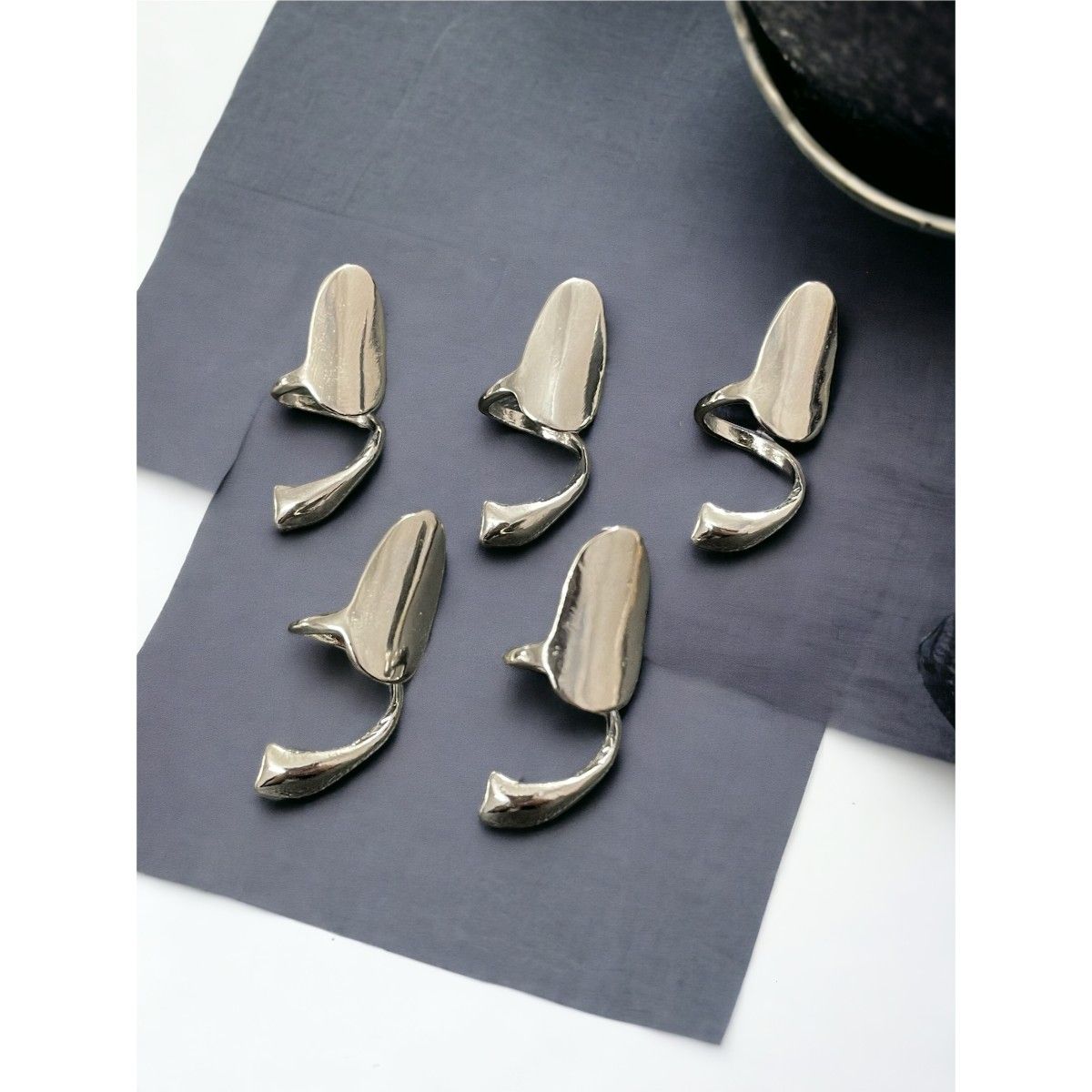 Buy ISHKAARA Crystal Thigh Chain and Silver Nail Rings Online