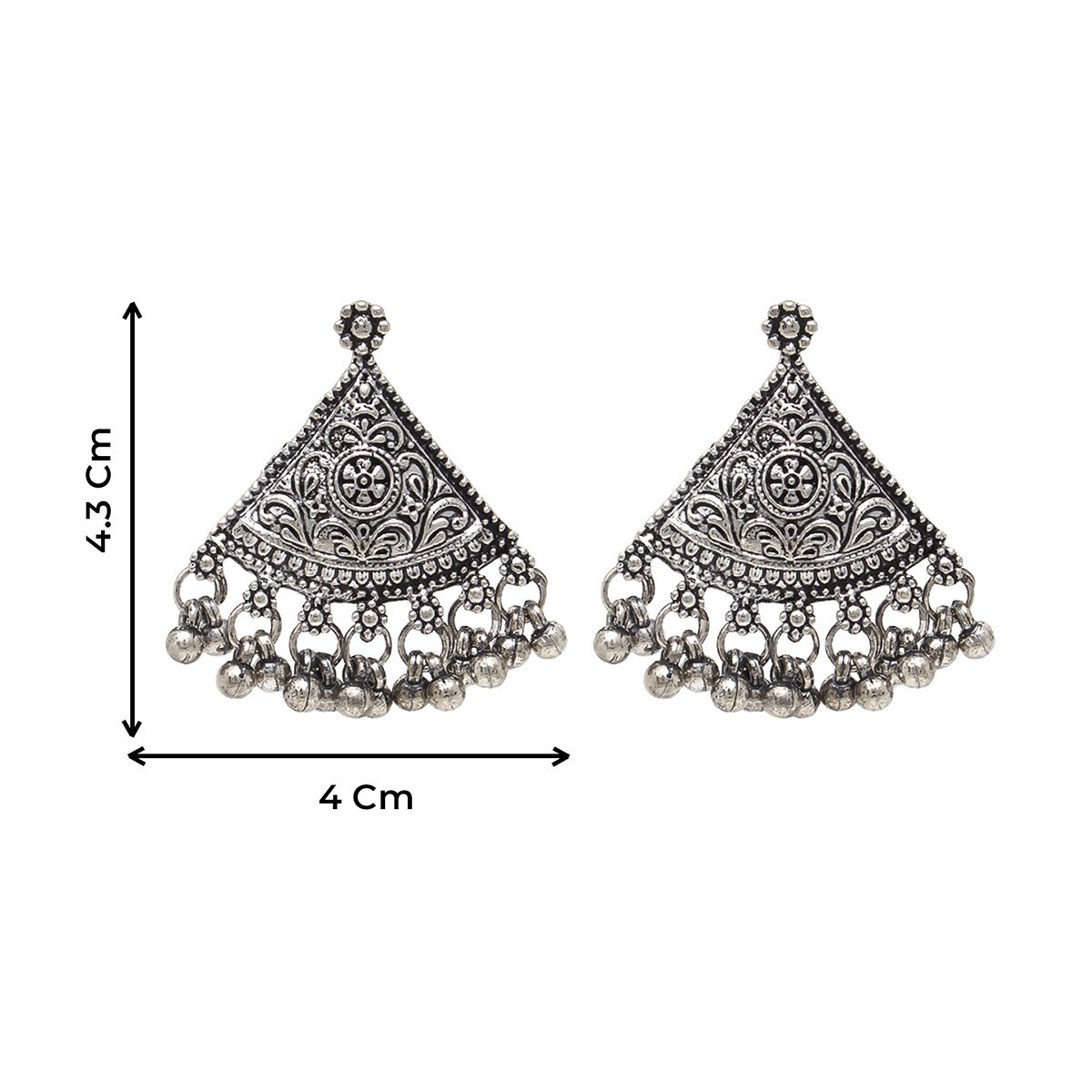 Azai by Nykaa Fashion Triangle Patterened Silver Earrings Buy Azai by