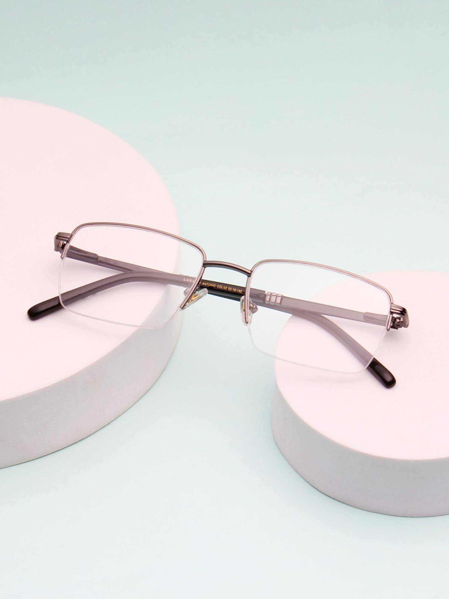 TED SMITH Unisex Grey Half Rim Rectangle Frame (52)