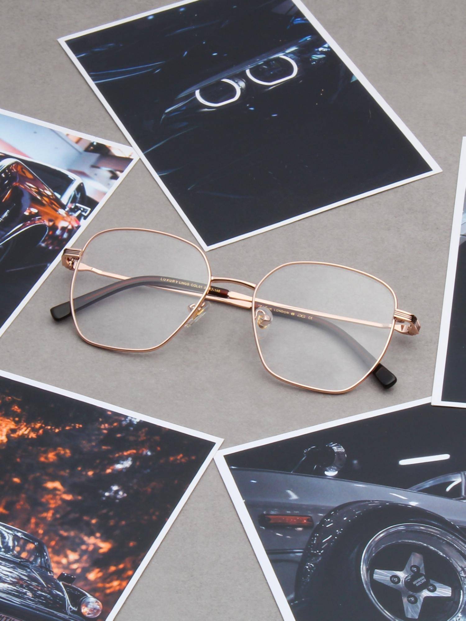 TED SMITH Unisex Gold Full Rim Wayfarer Frame (52)