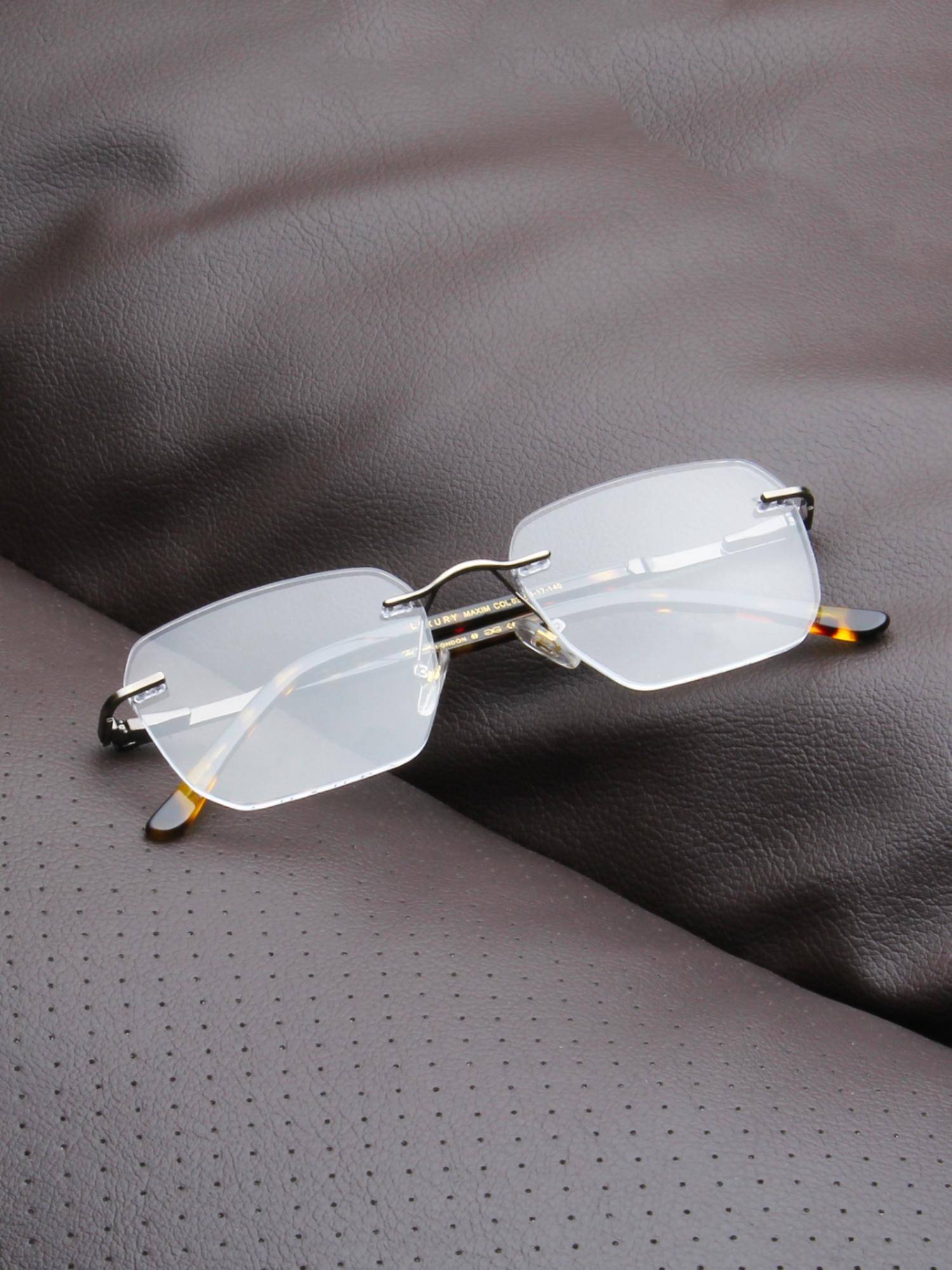 TED SMITH Unisex Grey Rimless Square Frame (54)
