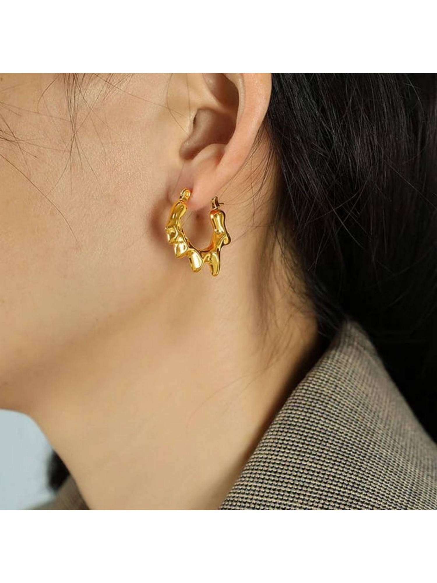 ESTAILO FASHION As Pretty As Hoop Gold Earrings