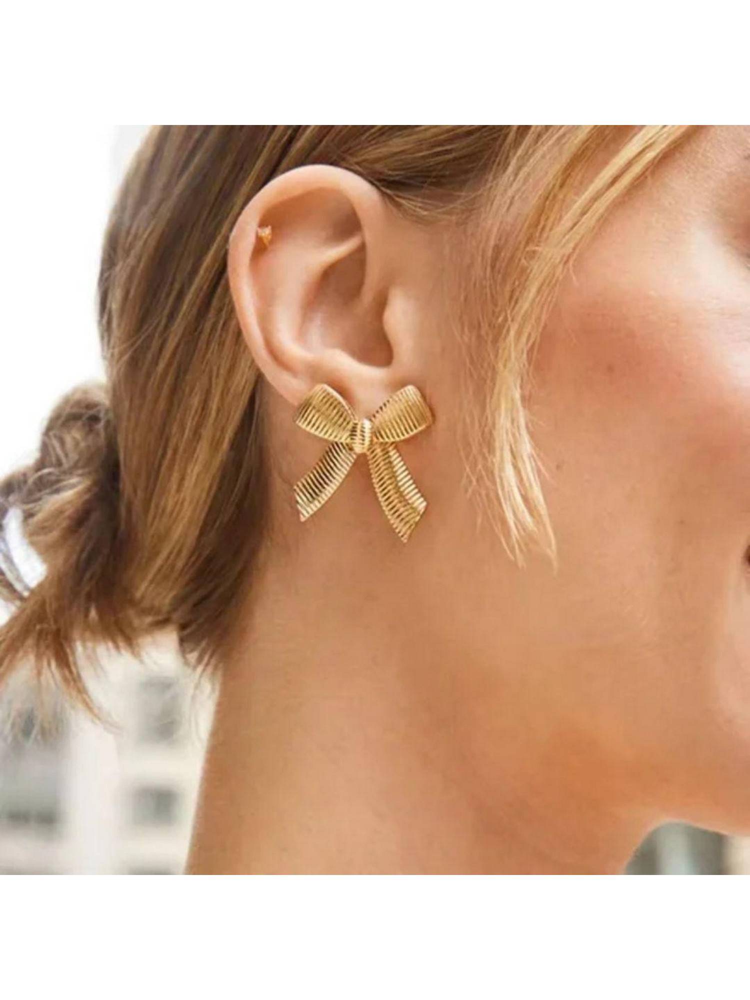 ESTAILO FASHION Bling Blogger Bow Earring