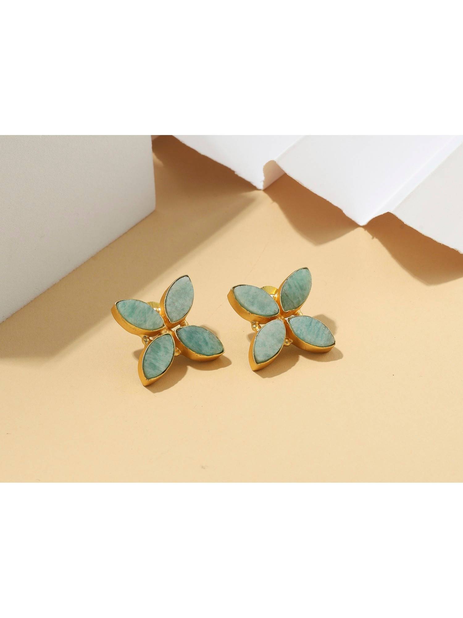 KKATHA ACCESSORIES Amazonite Bloom Earrings